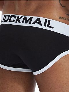 Оригинальные брифы из хлопка черного цвета JOCKMAIL RTJM2032-2